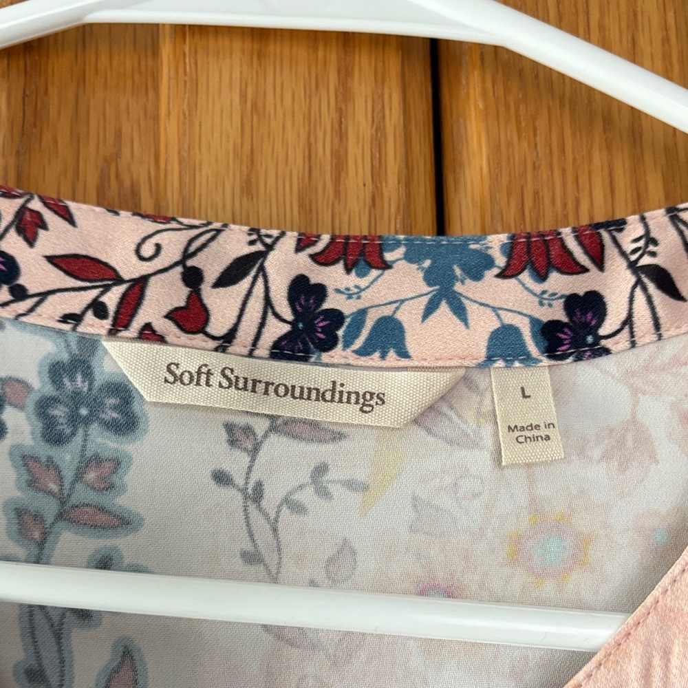 Soft Surroundings Multicolor Floral Blouse